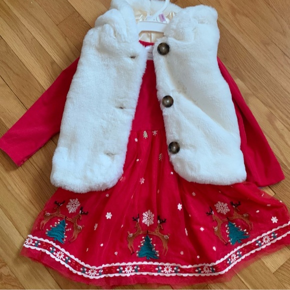 Hanna Andersson 90/3 Red Holiday Sparkle Dress in Soft Tulle - Picture 6 of 6